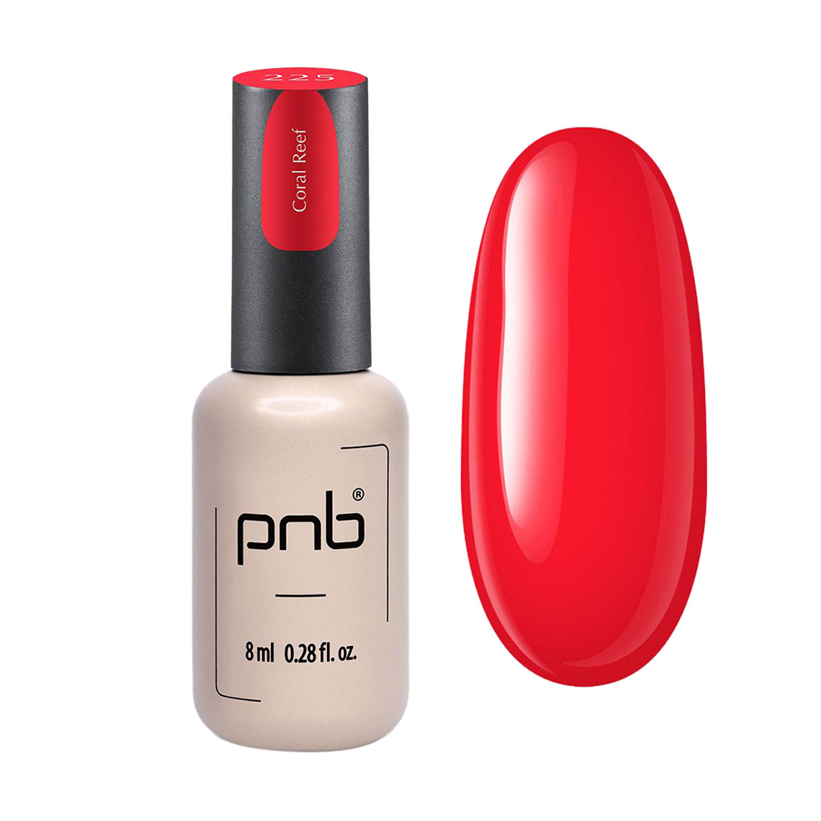 Гель-лак для нігтів PNB Gel Polish UV/LED 225 Coral Reef, 8 мл